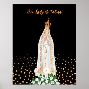 Dam i Fatima-processen för ljus Poster