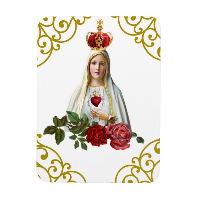Dam i Fatima Rosary Krona Ro Magnet (Vertikal)
