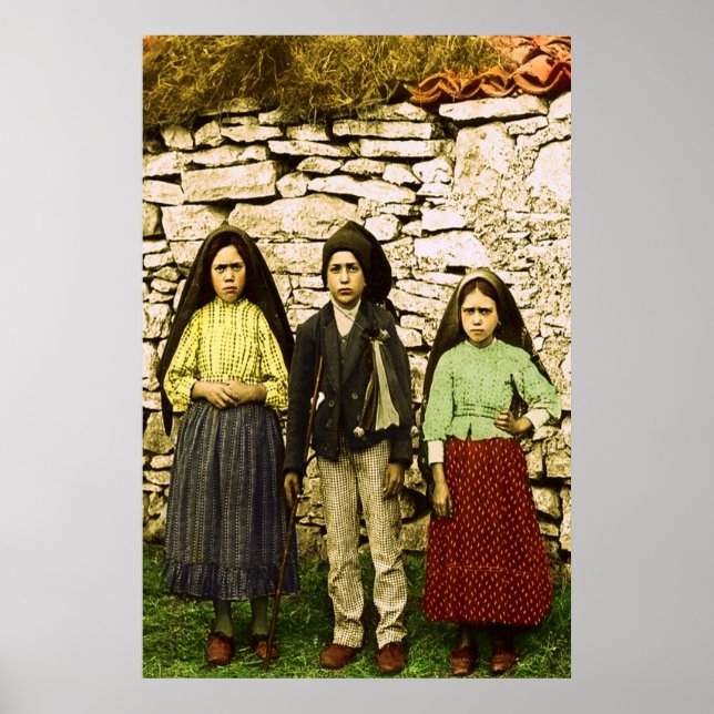 Dam i Fatima Virgin Lucia Jacinta Francisco Poster (Framsidan)