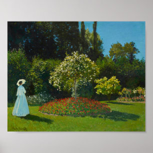 Dam i Garden 1867 av Claude Monet Poster