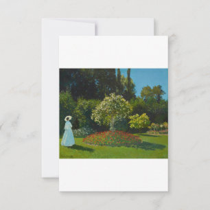 Dam i Garden 1867 av Claude Monet Tack Kort