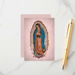 Dam i Guadalupe 1531 med Prayer Tilläggskort