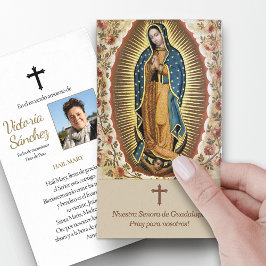 Dam i Guadalupe 3 Spanska Prayer-kort Visitkort