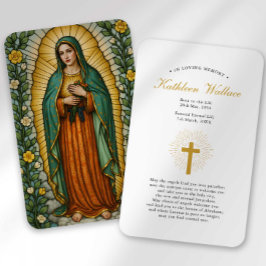 Dam i Guadalupe Bereavement Sympathy Card Visitkort