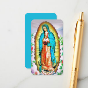 Dam i Guadalupe Blommigt God morgon Prayer Tilläggskort