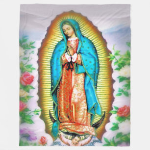 Dam i Guadalupe-Blommigten Fleecefilt