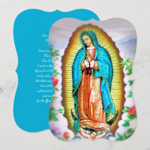 Dam i Guadalupe-Blommigten med Prayer