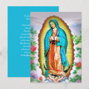 Dam i Guadalupe-Blommigten med Prayer Julkort