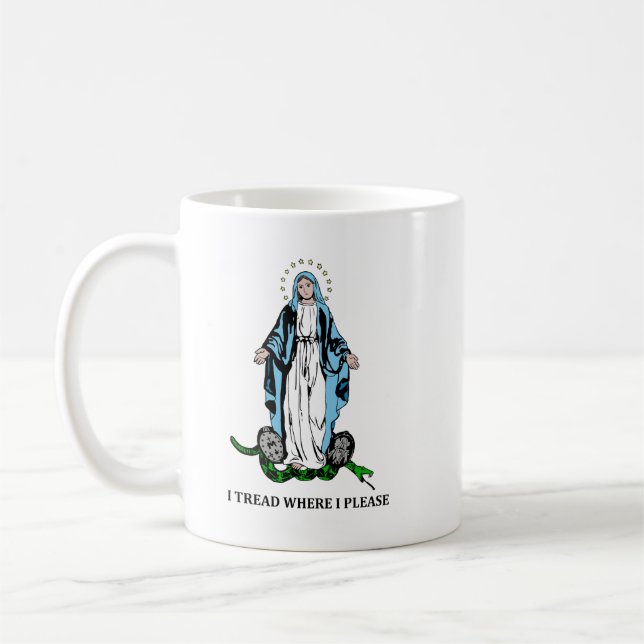 Dam i Guadalupe Blsed Mor katolska gift Kaffemugg (Vänster)
