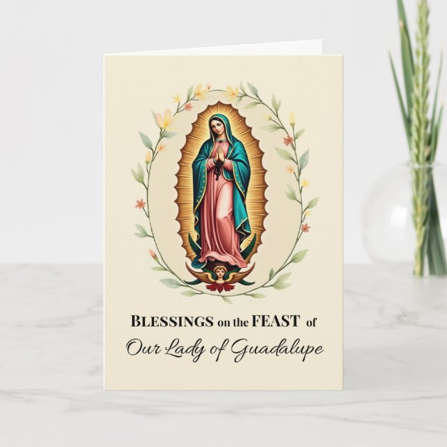 Dam i Guadalupe Feast Day Blessings Mary Kort (Framsida)