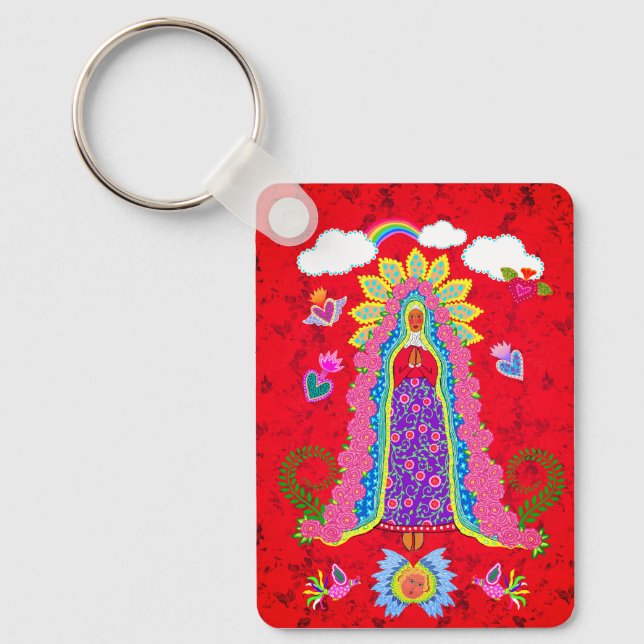 Dam i Guadalupe Keychain Nyckelring (Framsida)