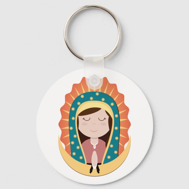Dam i Guadalupe Keychain Nyckelring (Framsida)