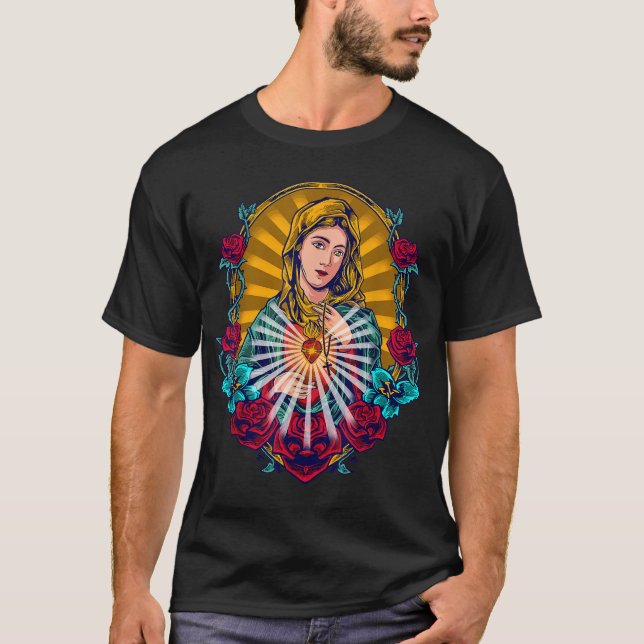 Dam i Guadalupe Mary T Shirt (Framsida)