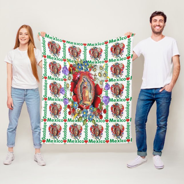 Dam i Guadalupe Mexikanska Aztec Virgin Mary Fleecefilt (På plats)