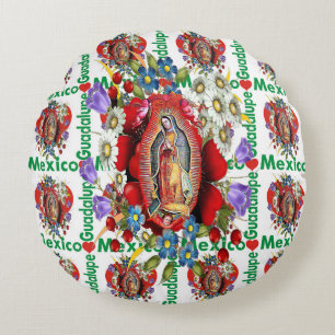 Dam i Guadalupe Mexikanska Aztec Virgin Mary Rund Kudde