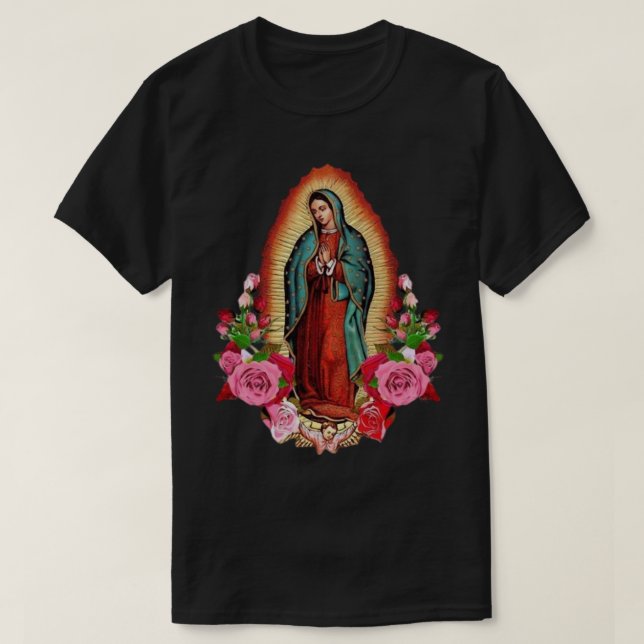 Dam i Guadalupe Mexikanska Jungfru Mary Mexiko T Shirt (Design framsida)