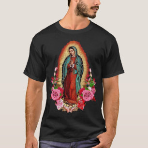 Dam i Guadalupe Mexikanska Jungfru Mary Mexiko T Shirt