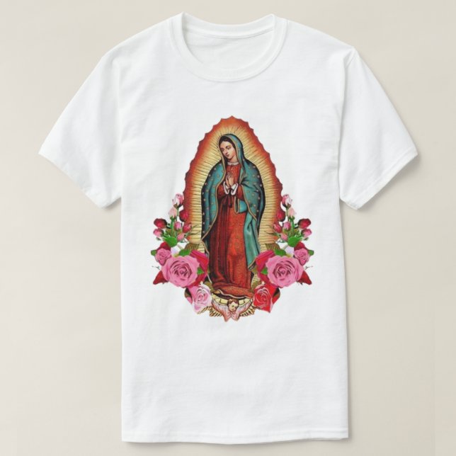 Dam i Guadalupe Mexikanska Jungfru Mary Mexiko T Shirt (Design framsida)
