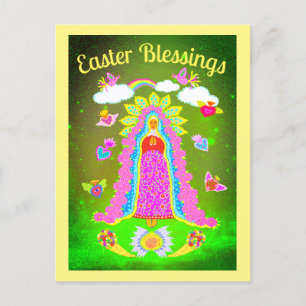 Dam i Guadalupe Påsk Blessings Vykort