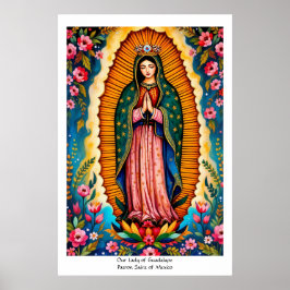 Dam i Guadalupe Patron Saint i Mexiko Poster