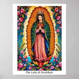 Dam i Guadalupe Patron Saint i Mexiko Poster