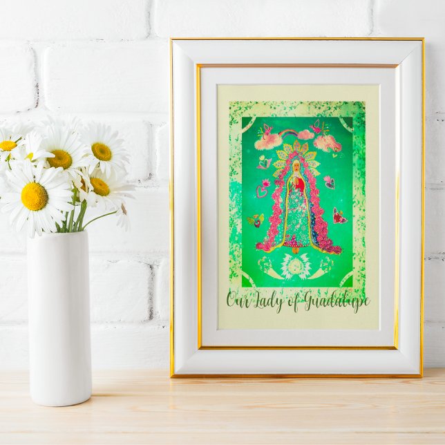 Dam i Guadalupe Poster (Beautiful abstract version in spring green colors.)