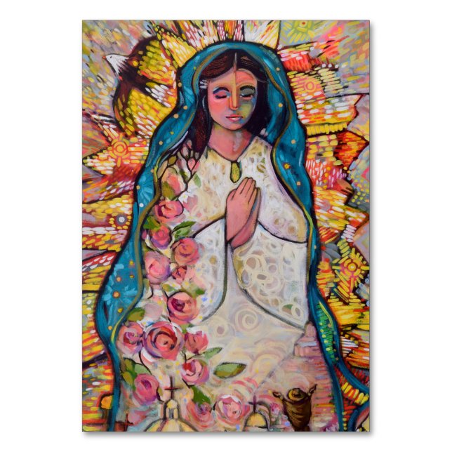 Dam i Guadalupe Prayer Card Bordsnummer (Framsidan)