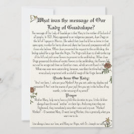 Dam i Guadalupe Prayer Card Inbjudningar