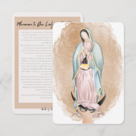 Dam i Guadalupe Prayer Card Tack Kort