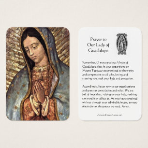 Dam i Guadalupe Prayer Heliga Card Visitkort