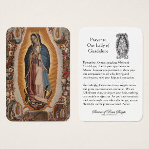 Dam i Guadalupe Prayer Heliga Card Visitkort