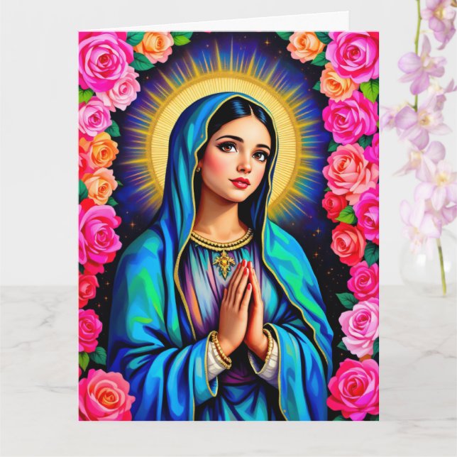 Dam i Guadalupe Praying Virgin Mary Kort (Orkide)