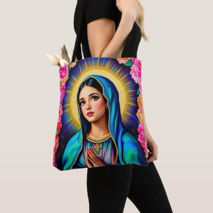 Dam i Guadalupe Praying Virgin Mary Roligt Tygkasse