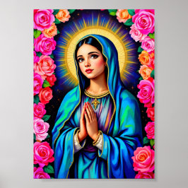Dam i Guadalupe Praying Virgin Mary Vibrant Poster