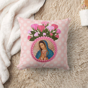 Dam i Guadalupe Rosa ros Kudde