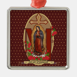 Dam i Guadalupe Santa Maria Spanska Junggin Julgransprydnad Metall