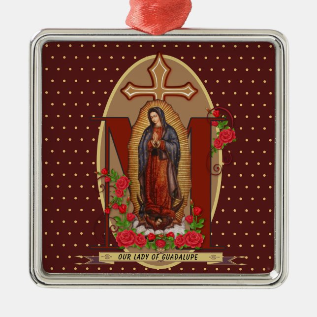 Dam i Guadalupe Santa Maria Spanska Junggin Julgransprydnad Metall (Framsidan)