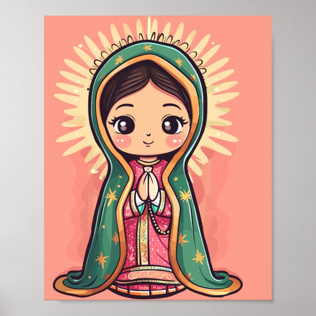 dam i guadalupe söt kawaii stil poster (Framsidan)