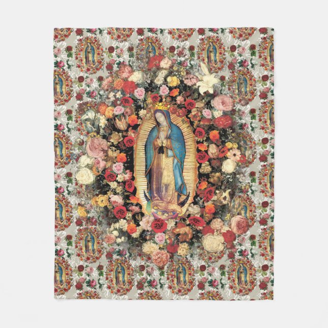 Dam i Guadalupe Virgin Mary Catholique Saint Fleecefilt (Framsidan)