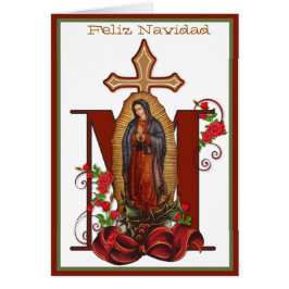 Dam i Guadalupe Virgin Mary Feliz Navidad Hälsningskort
