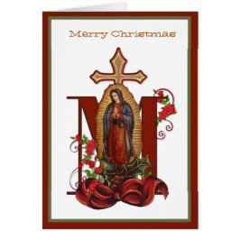 Dam i Guadalupe Virgin Mary Feliz Navidad Hälsningskort