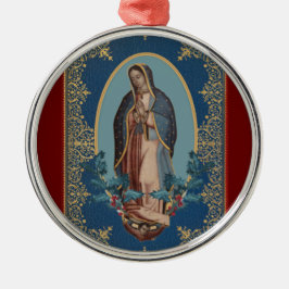 Dam i Guadalupe Virgin Mary Feliz Navidad Julgransprydnad Metall