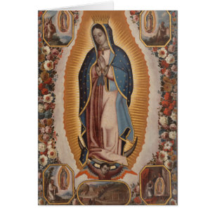 Dam i Guadalupe Virgin Mary Mexiko Hälsningskort