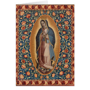 Dam i Guadalupe Virgin Mary Prayer Hälsningskort