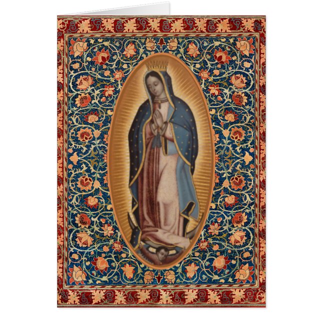 Dam i Guadalupe Virgin Mary Prayer Hälsningskort (Framsidan)