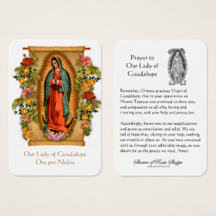 Dam i Guadalupe Virgin Mary Prayer Heliga Card Visitkort