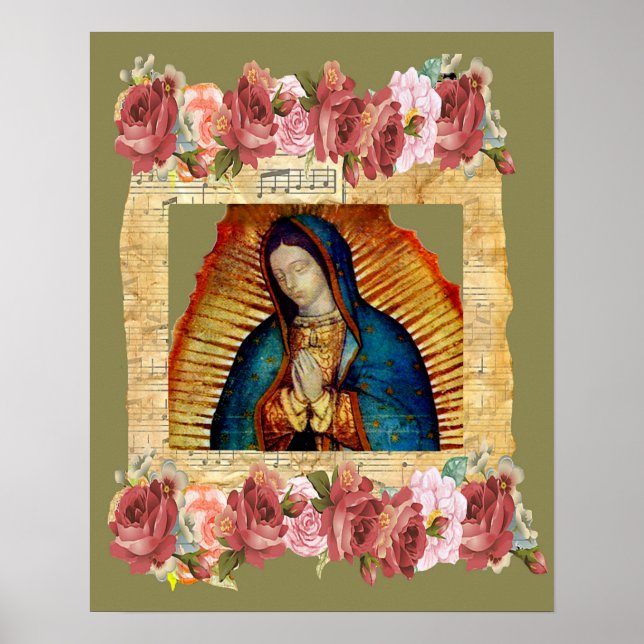 Dam i Guadalupe Virgin Mary & Ro Poster (Framsidan)