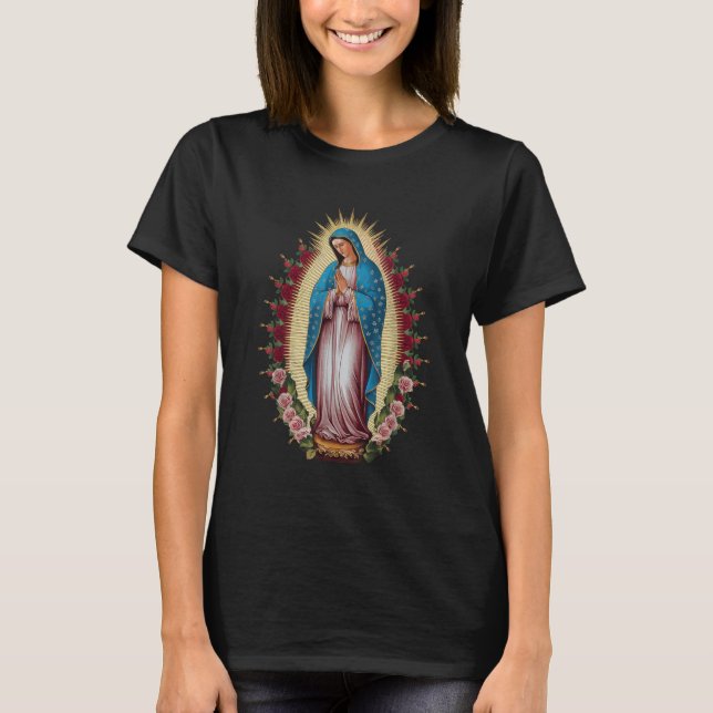 Dam i Guadalupe Virgin Mary T Shirt (Framsida)