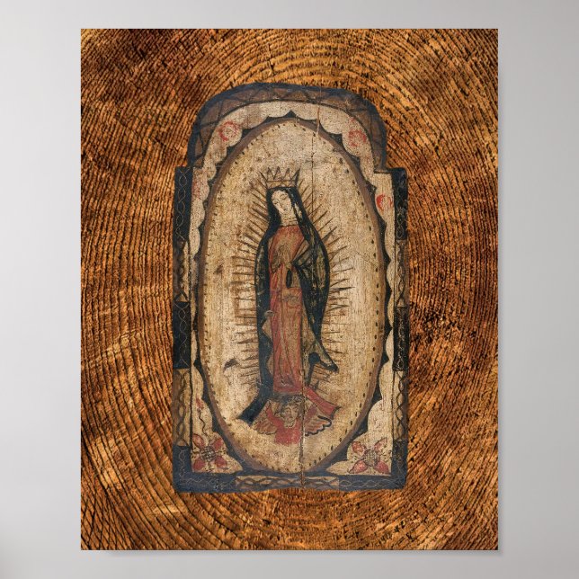 Dam i Guadalupe Virgin Mary Wood Poster (Framsidan)