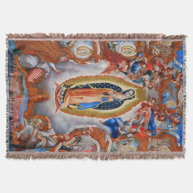 Dam i Guadalupe Visions Juan Diego Blanket Mysfilt (Framsidan)